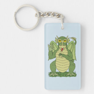 Cute Green Dragon Keychain