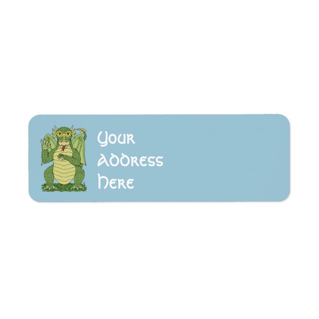 Cute Green Dragon Label (Front)