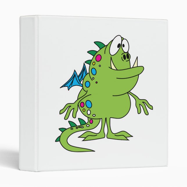 cute green dragon monster creature binder (Front/Spine)