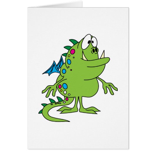 cute green dragon monster creature cards (Front)