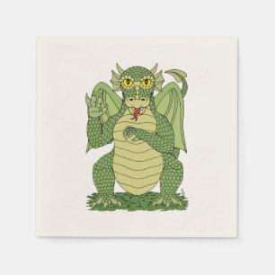 Cute Green Dragon Napkins