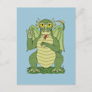 Cute Green Dragon Postcard