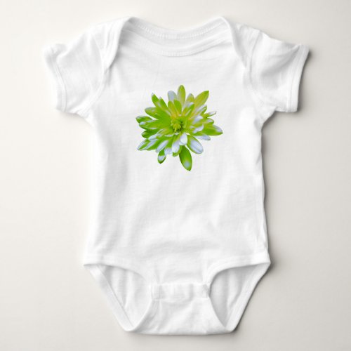 Cute green floral green flower green daisy baby bodysuit