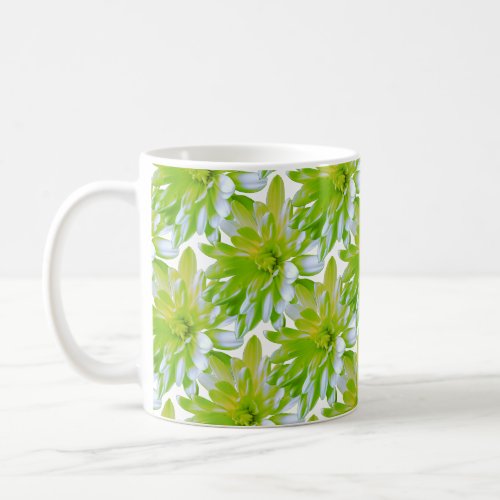 Cute green floral green flower green daisy coffee mug