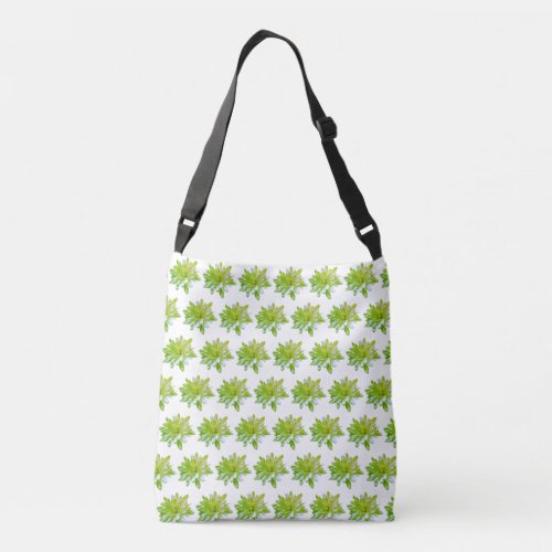 Cute green floral green flower green daisy crossbody bag