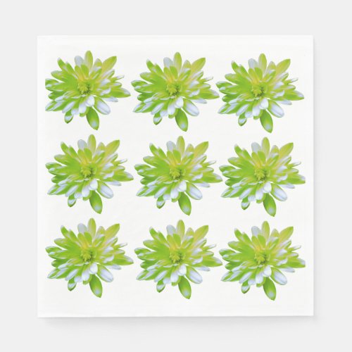 Cute green floral green flower green daisy napkins