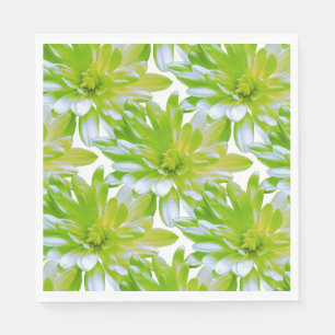 Cute green floral green flower green daisy napkins