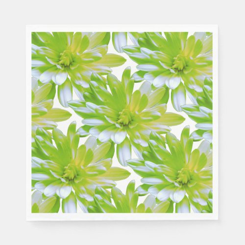 Cute green floral green flower green daisy napkins