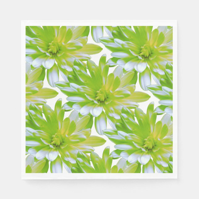 Cute green floral green flower green daisy napkins (Front)