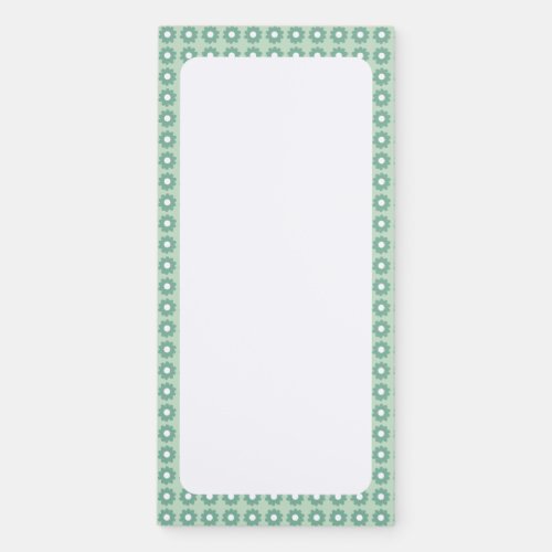 Cute Green Floral Patterned Notepad