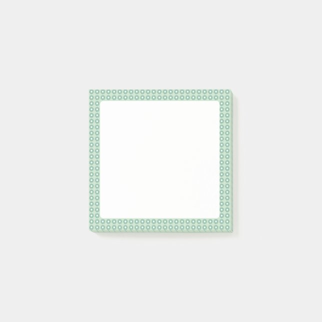 Cute Green Floral Patterned Sticky Notes (Front)