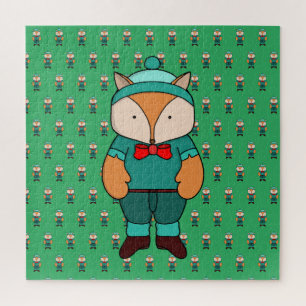 Cute green fox jigsaw puzzle