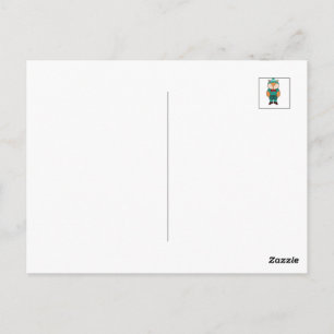 Cute green fox postcard