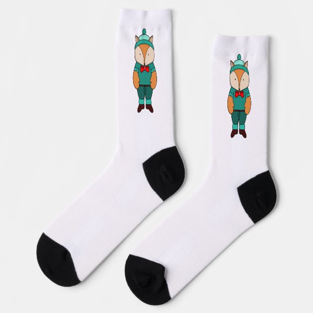 Cute green fox socks (Left)