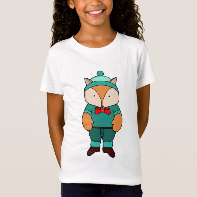 Cute green fox T-Shirt (Front)