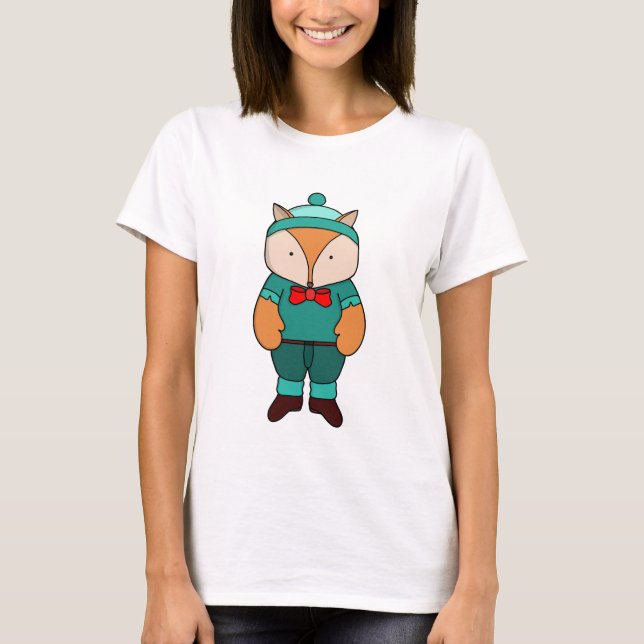 Cute green fox T-Shirt (Front)