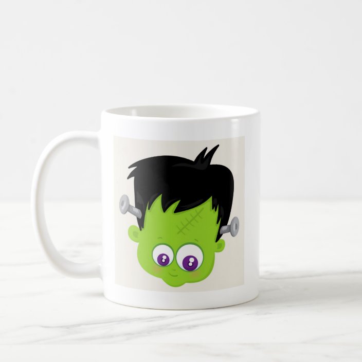 Cute Green Frankenstein Monster Face Halloween Coffee Mug Zazzle Com