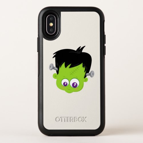 Cute Green Frankenstein Monster face Halloween OtterBox Symmetry iPhone X Case