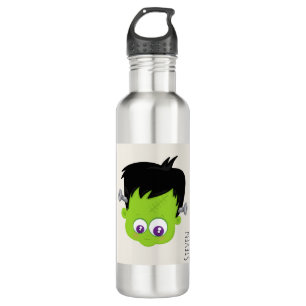 Cute Green Frankenstein Monster face Halloween Stainless Steel Water Bottle