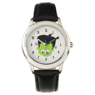 Cute Green Frankenstein Monster face Halloween Watch