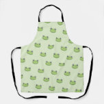 Cute Green Frog | All-over Print Apron at Zazzle