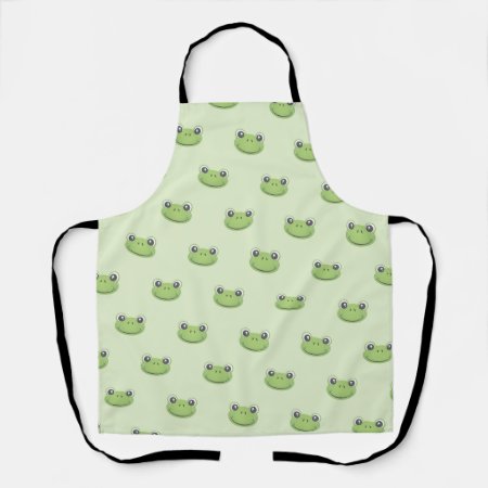 Cute Green Frog | All-over Print Apron