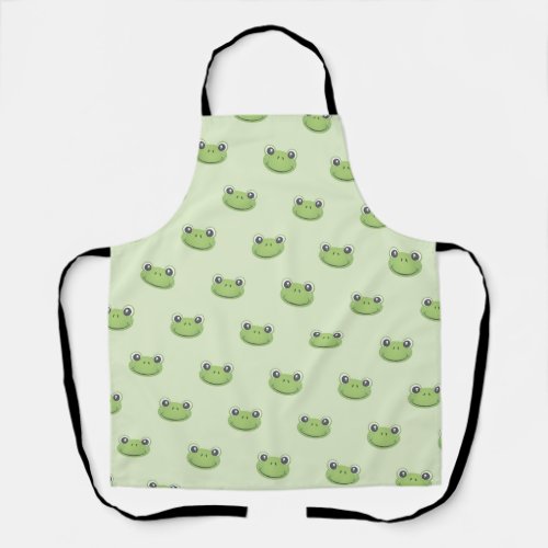 Cute Green Frog  All_Over Print Apron