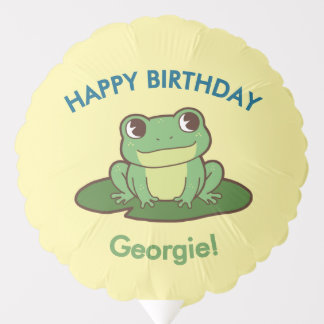 Cute Green Frog Birthday Balloon