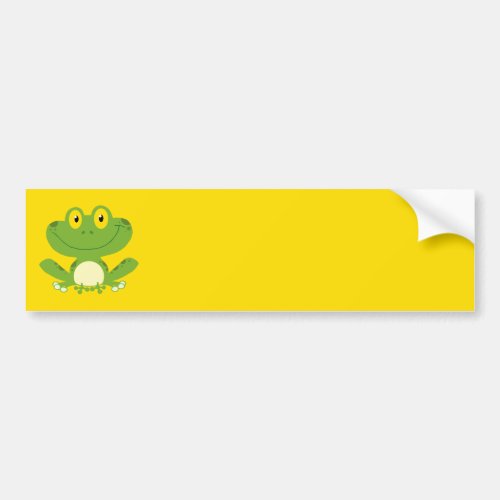 Cute Green Frog Bumper Sticker