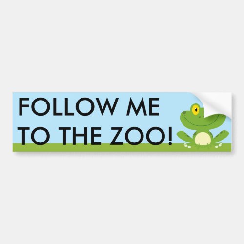Cute Green Frog Bumper Sticker