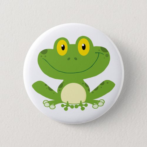 Cute Green Frog Button