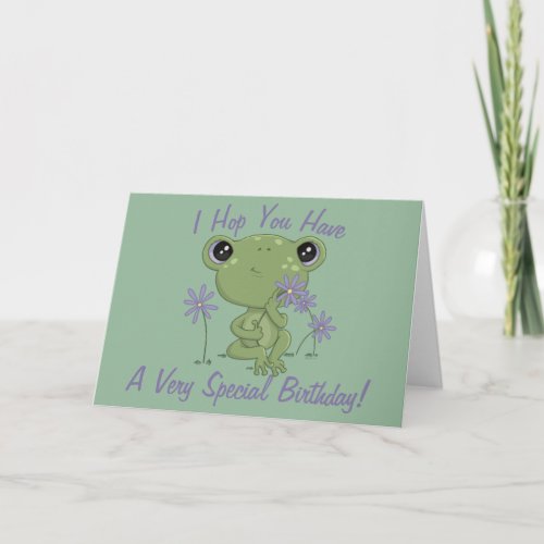 Cute Green Frog Card