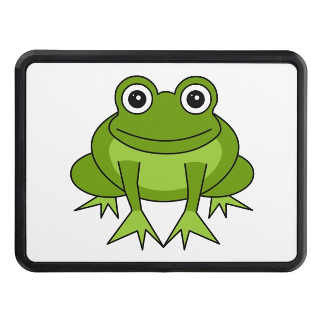 Cute Green Frog Cartoon Hitch Cover (Front)