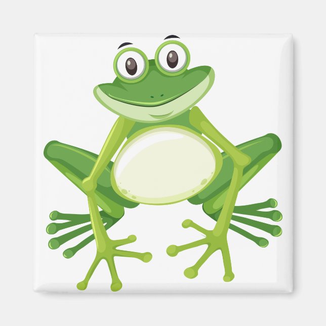 Cute green frog cartoon magnet (Front)
