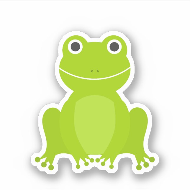 Cute green frog Custom-Cut Vinyl Sticker (Front)