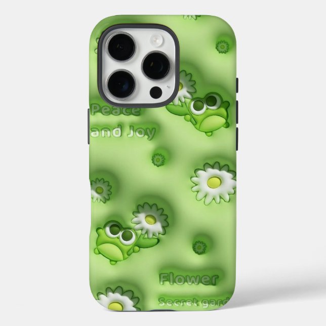 Cute Green Frog & Daisy Phone Case 💚🐸🌼 (Back)