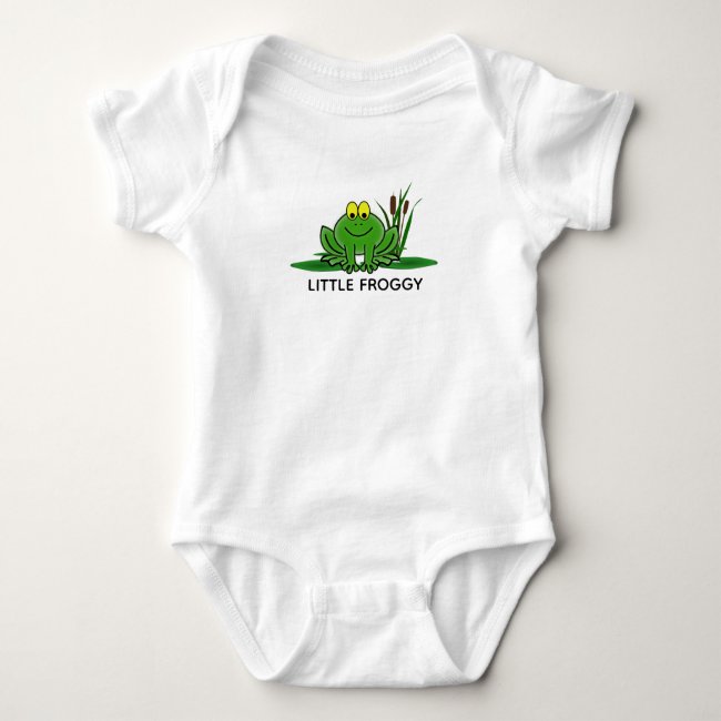 Cute Green Frog Design Baby Bodysuit