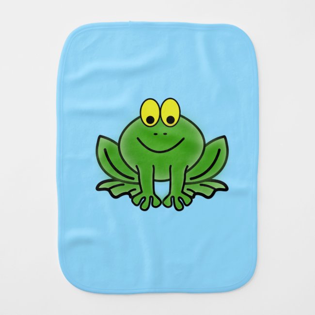Cute Green Frog Design Burp Cloth