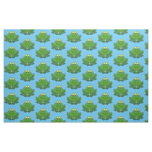 Cute Green Frog Design Fabric