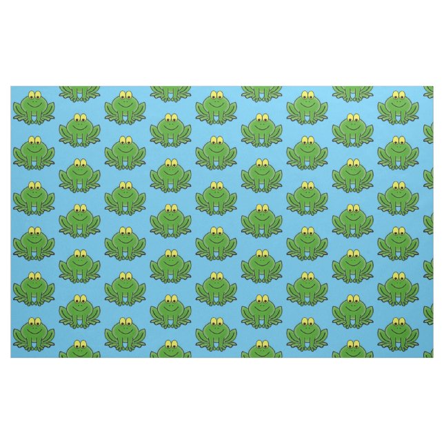 Cute Green Frog Design Fabric (Yard)