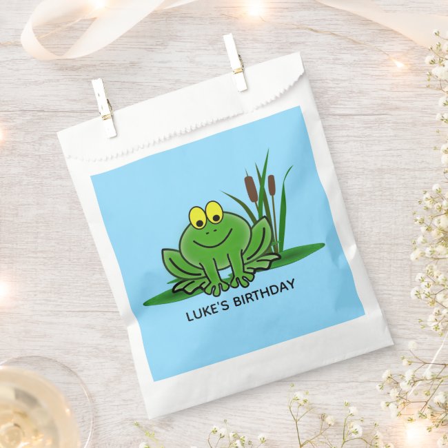 Cute Green Frog Design Favor Bag