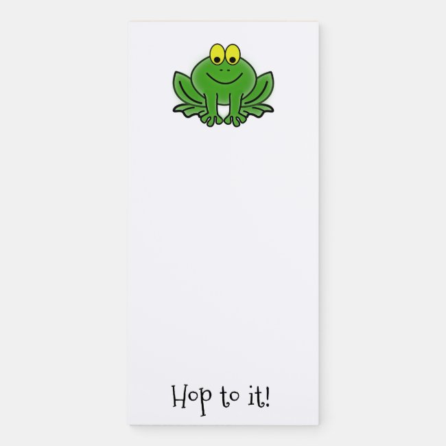 Cute Green Frog Design Fridge Notepad