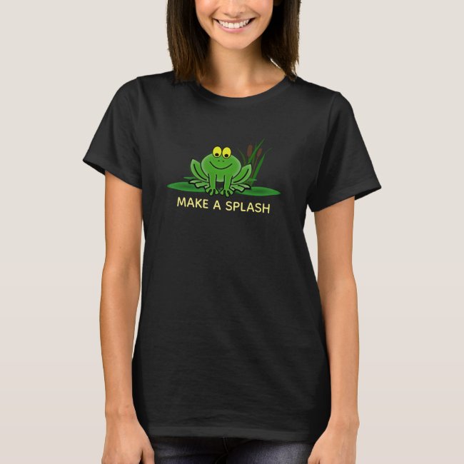 Cute Green Frog Design T-Shirt