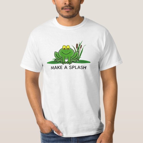 Cute Green Frog Design T_Shirt