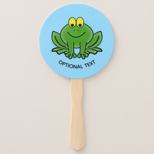 Cute Green Frog Hand Fan