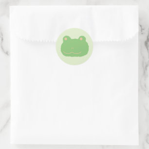 Cute Green Frog Illustration Classic Round Stick Sticker