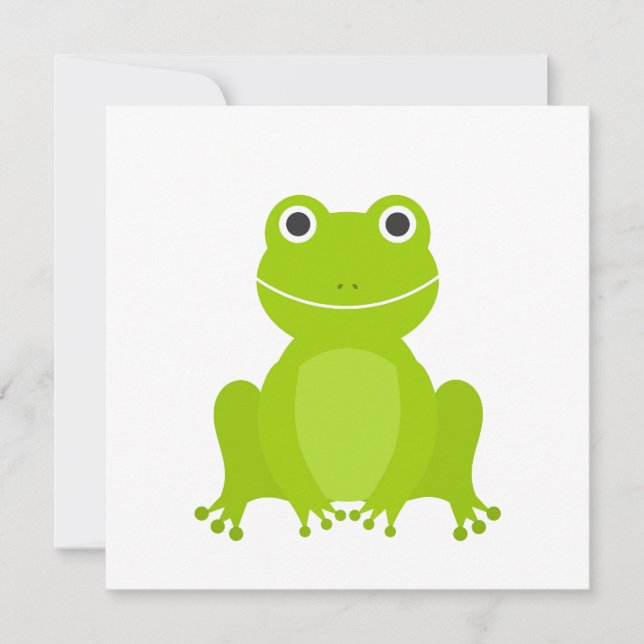 Cute green frog invitation (Front)