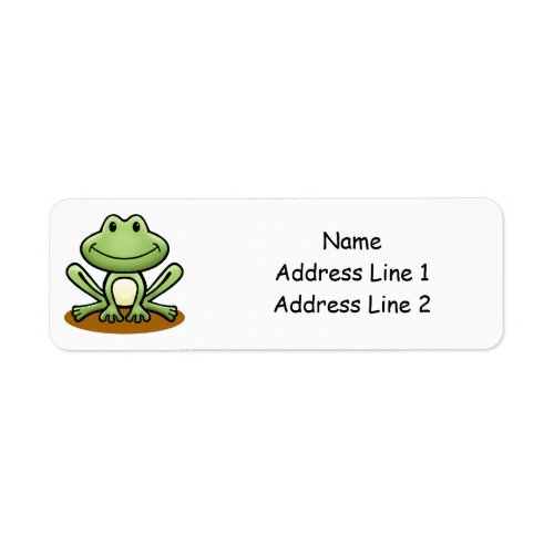 Cute Green Frog Label
