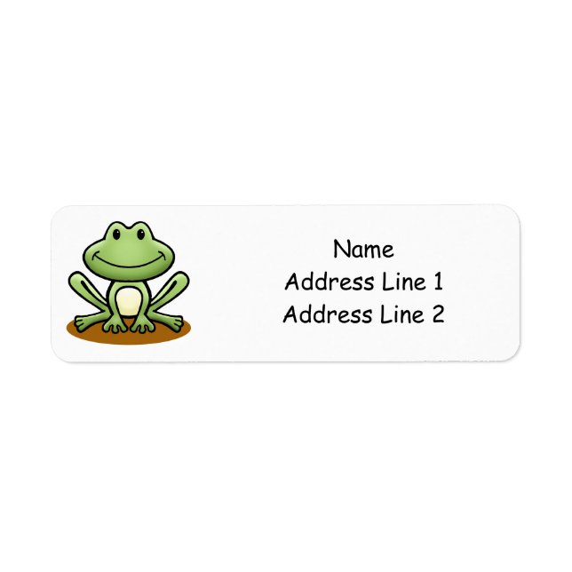 Cute Green Frog Label (Front)