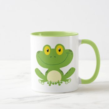 Cute Green Frog Mug by designs4you at Zazzle